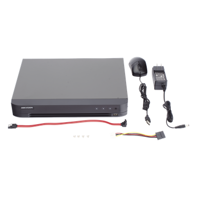 HIKVISION IDS-7208HUHI-M1/XT - DVR Pentahíbrido / 16 Canales (8 TURBOHD + 8 IP) / 8 Megapixel (4K) / Audio Bidireccional Coaxitron / | SIERRA STORE