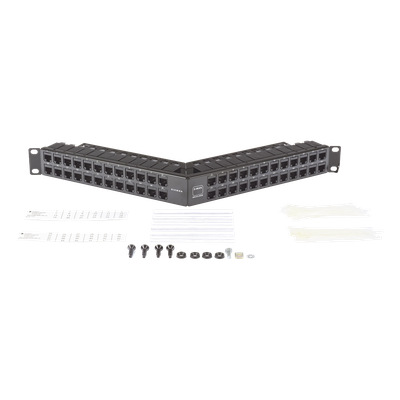 SIEMON ZS-PNLA-U48E - Patch Panel / 48 Puertos / Blindado / Modular / Angulado / 1UR / Alta Densidad | SIERRA STORE