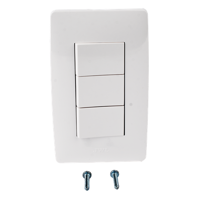 Apagador Triple Sencillo de 10 A/ 127 V CA ~ 60 Hz / Color Blanco. | SIERRA STORE