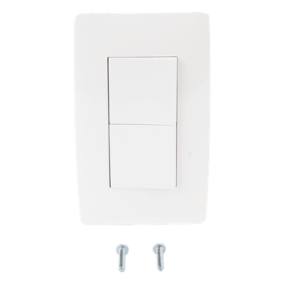 Apagador Dúplex de 10 A/ 127 V CA ~ 60 Hz /  1 1/2 Módulos / Color Blanco. | SIERRA STORE