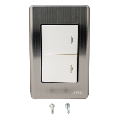 Apagador Doble / 10 A / 127 V CA / 60 Hz / Placa de Acero / 4.6 x 3.1 x 1.2 in | SIERRA STORE