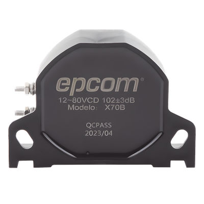 EPCOM X70B - Alarma de Reversa Vehicular / 105±3 dB / 12-80 Vcc / IP67 / 70 mm / Soporte Universal | SIERRA STORE