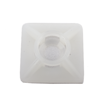 Base Autoadherible para Cinchos / 19x19 mm / Nylon Resistente / Temperatura -10°C a 50°C / Paquete 100 Piezas / Orificio Central para | SIERRA STORE