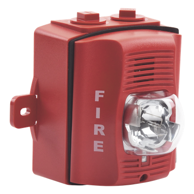 Sirena Estrobo Para Exterior De Dos Hilos Color Rojo Montaje Pared | SIERRA STORE