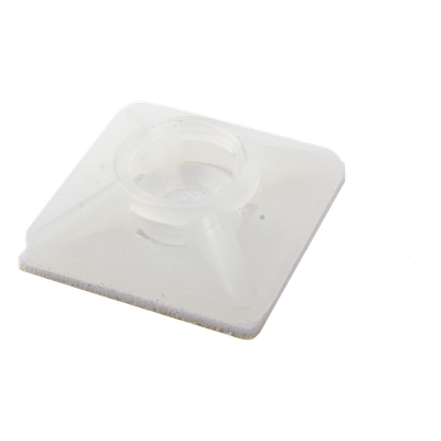 Base Autoadherible para Cinchos / 19x19 mm / Nylon Resistente / Temperatura -10°C a 50°C / Paquete 100 Piezas / Orificio Central para | SIERRA STORE