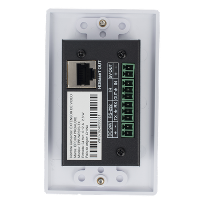 Extensor HDBaseT de Placa de Pared / 4K2K@60Hz / 40 m (131.2 ft) / 1080p a 70 m (229.7 ft) / PoC / IR Bidireccional / RS-232 / HDMI | SIERRA STORE