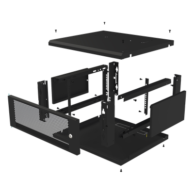 LINKEDPRO BY EPCOM SR-1904-GFP-VR2 - Gabinete de Pared Fijo, Con 4 Unidades de Rack, de 19 in, Fabricado en Acero, Puerta Perforada | SIERRA STORE