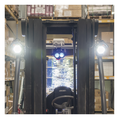 Luz LED de Advertencia Peatonal / Punto Azul Proyectado / 12-80 VCC / IP67 / Aluminio y Policarbonato / 4.7 x 4.1 x 2.6 in | SIERRA STORE