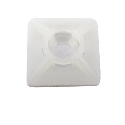 Base Autoadherible para Cinchos / 19x19 mm / Nylon Resistente / Temperatura -10°C a 50°C / Paquete 100 Piezas / Orificio Central para | SIERRA STORE