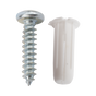 Paquete de 20 taquetes blancos  3/4" y 20 tornillos 8mm x 3/4" (110...