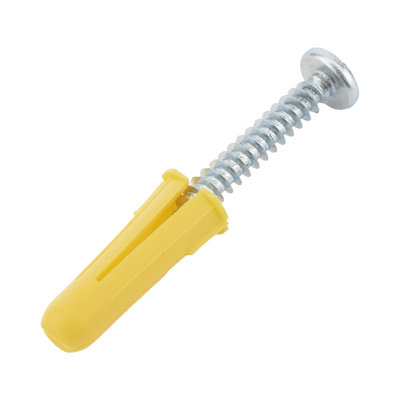 Paquete de 20 taquetes amarillo  1" y 20 tornillos 8mm x 1" - THORSMAN