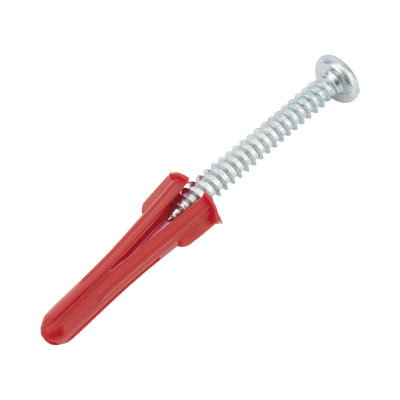 Paquete Con 10 Taquetes Rojos de 1/4" y 10 tornillos 10 x 1 1/2" (4.82 x 38 mm) (1103-05002) - THORSMAN
